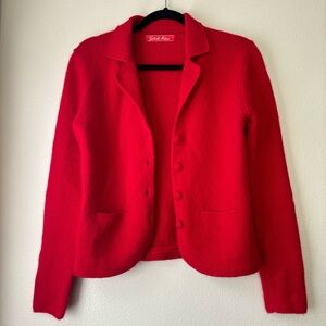 100% Cashmere Gabriella Molinari Sz XS Button Up Sweater Cardigan Red Womens EUC